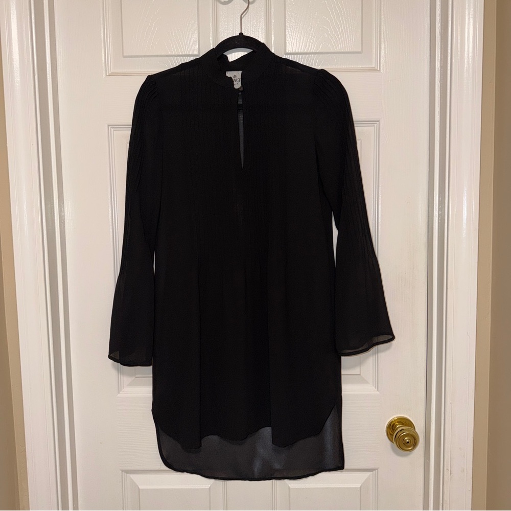 SW3 Bespoke Black Sheer Tunic/Dress/Swimsuit coverup – Size Petite (P)